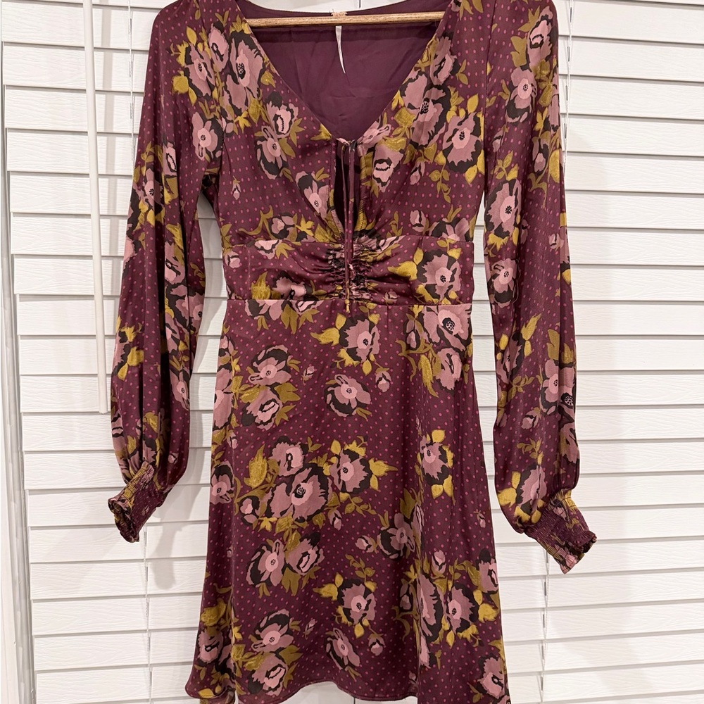 Free People Floral Long Sleeve Dress